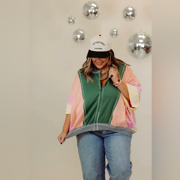 ▫️NEW! Bibi JADE MULTI RAW EDGE VINTAGE WASHED BOMBER JACKET - Picture 4 of 13